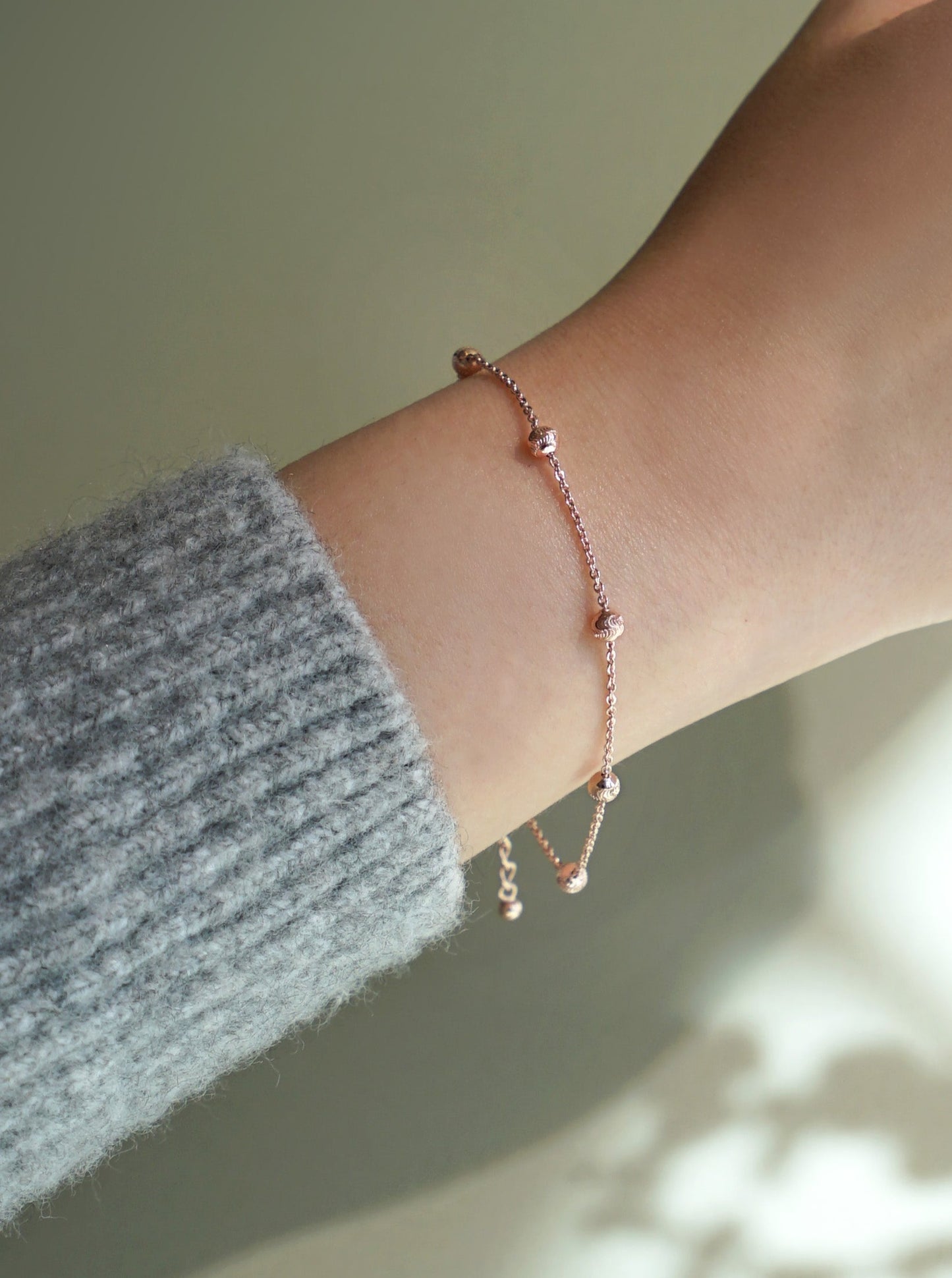 Xylia Wave Textured Sphere Bracelet