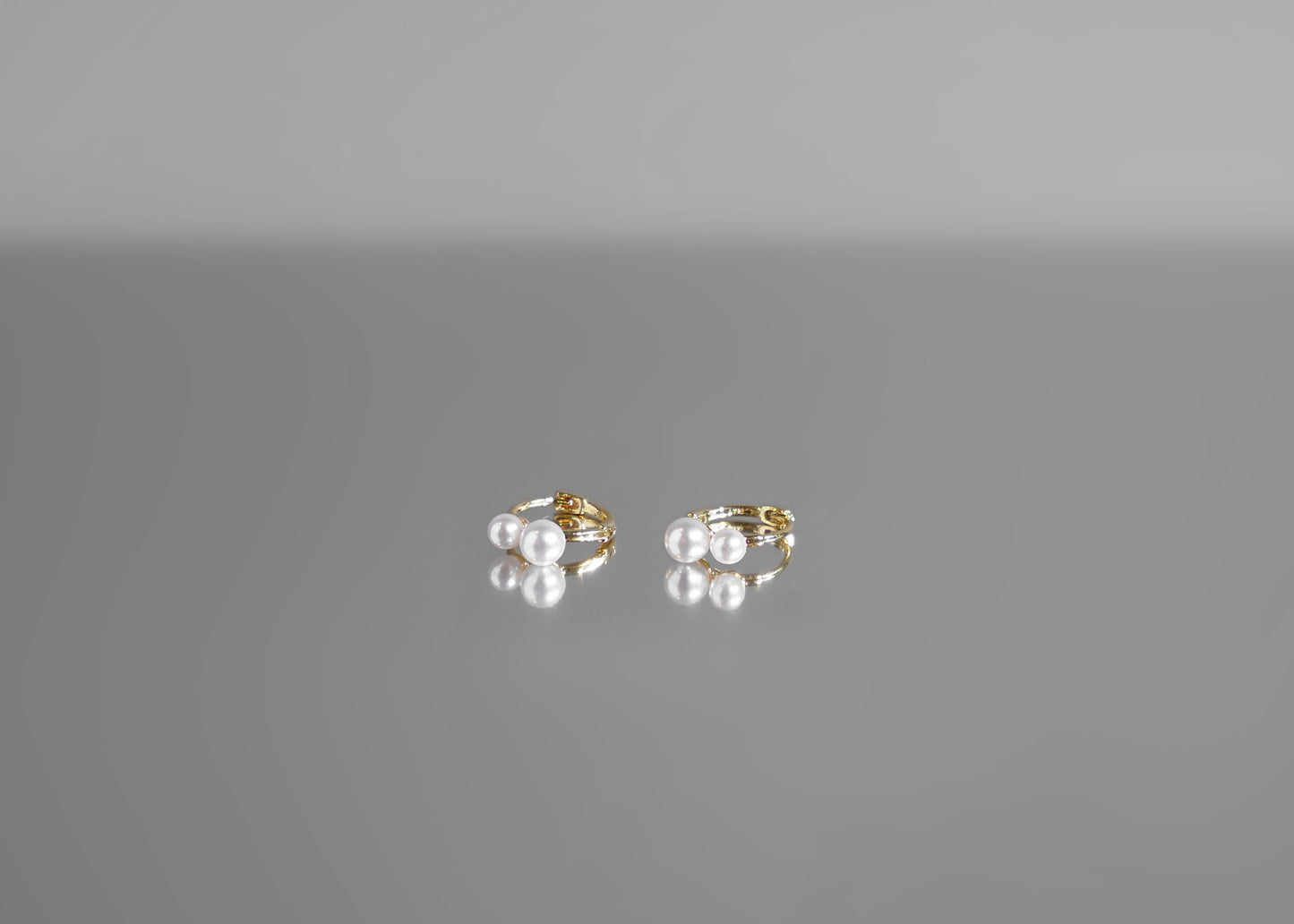 Heather Double Pearls Hoop Earrings